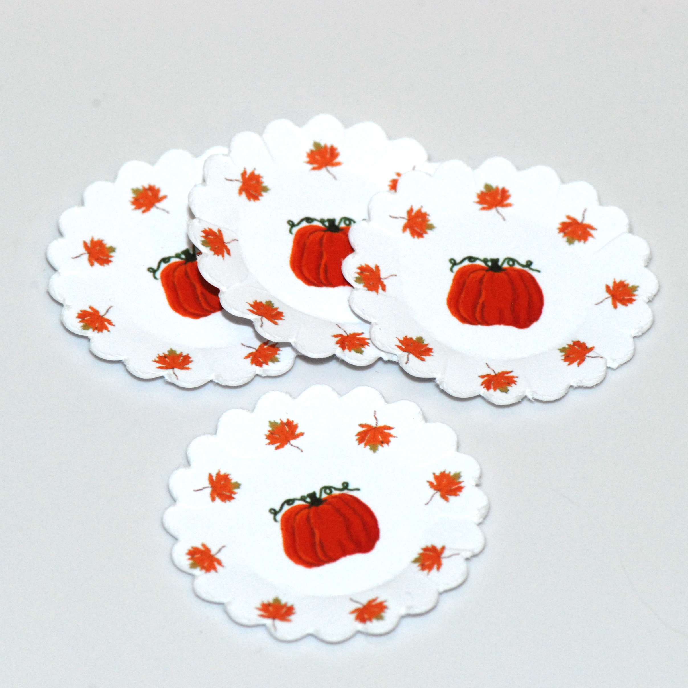 4 Pumpkin Plates | Stewart Dollhouse Creations