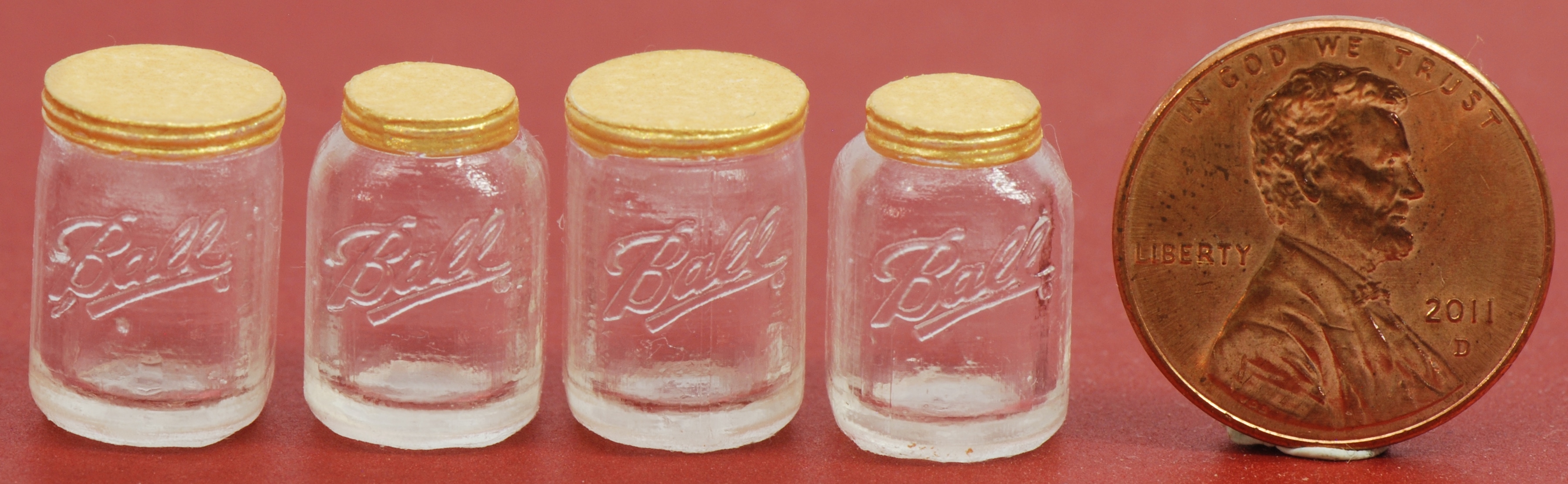 Mason Jars 3/Pk  dollhouse miniature FR40002 plastic 1/12 scale