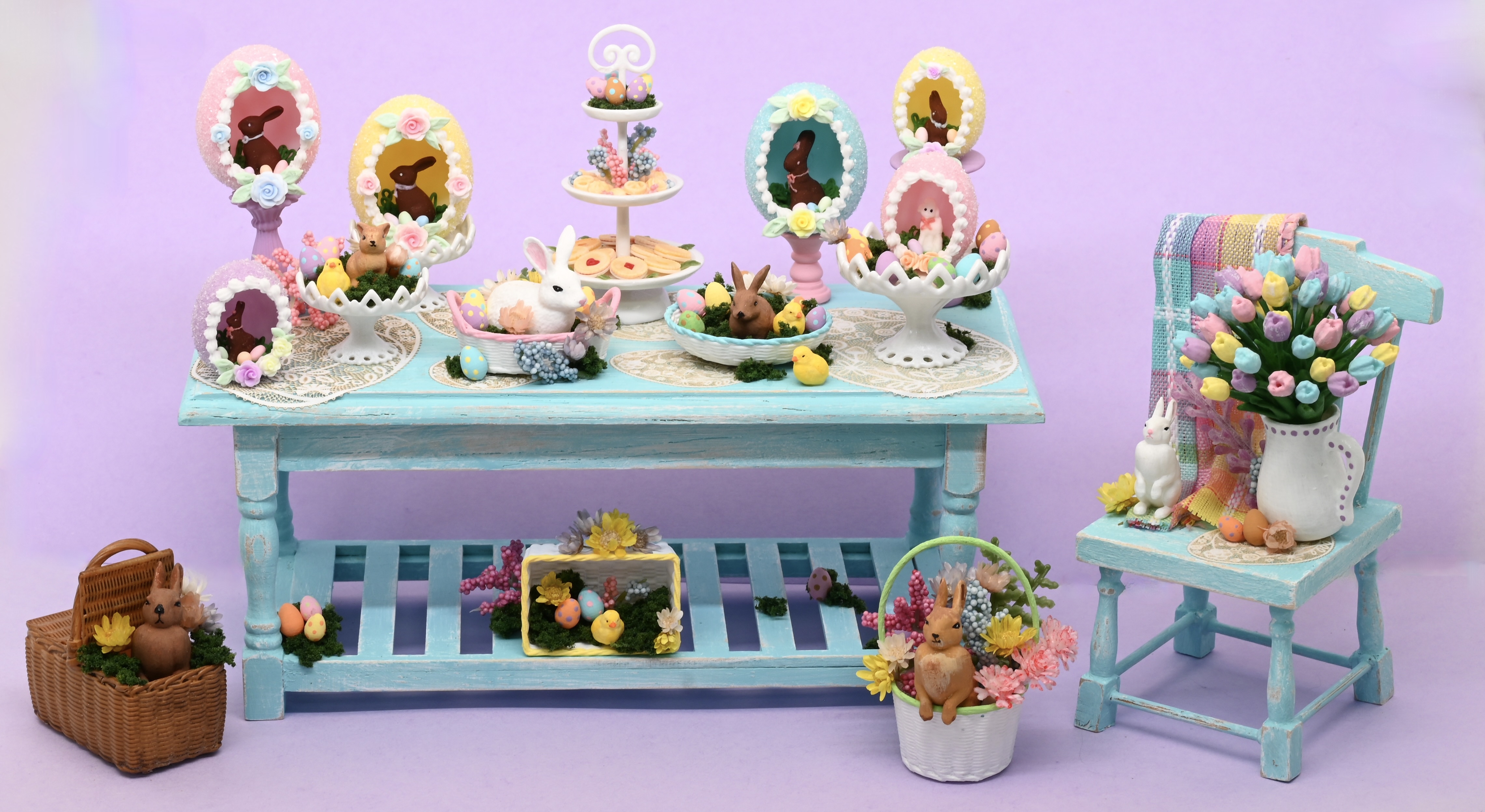 1:12 Eggsquisit Easter Table Kit ~NEW~ | Stewart Dollhouse Creations