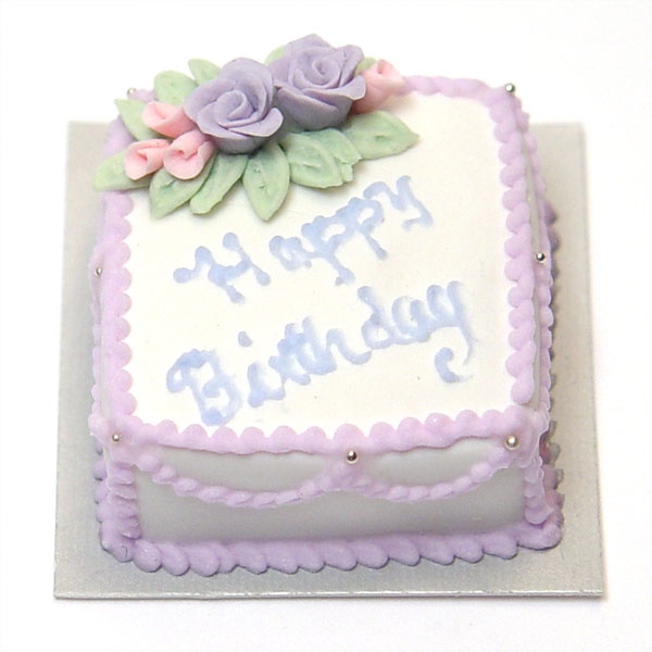 happy birthday cake purple