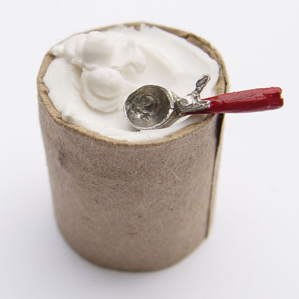 1/12 scale Miniature Bucket of Vanilla Ice Cream