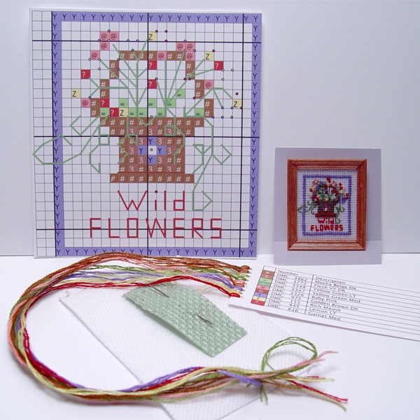 Mini Cross Stitch Kit - Dried Flowers